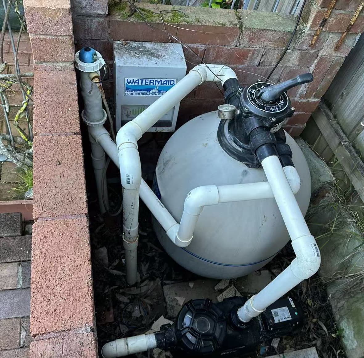 Existing chlorinator before replacement