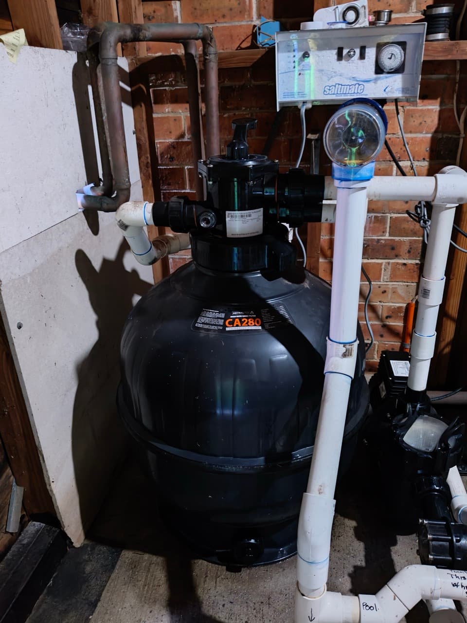 Aging sand filter before replacement